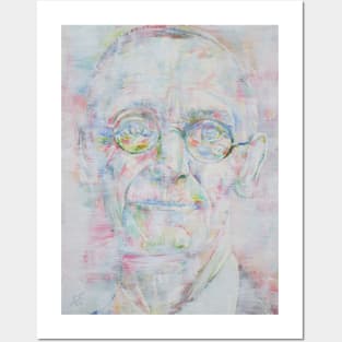 HERMANN HESSE - watercolor and acrylic portrait Posters and Art